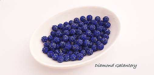 Korálky -  	Shamballa korálky jednodierkové - náušnicové - Kráľovská modrá - 10360777_