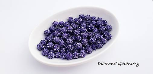 Korálky -  	Shamballa korálky 10 mm - Fialové - 10361798_