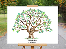 Grafika - Olivia - Svadobný strom na odtlačky prstov - 10360638_