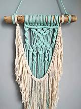Dekorácie - Macrame dekorace v barvě mint a krémová - 10359395_
