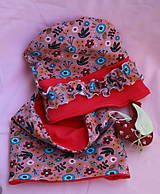 Detské čiapky - set ružový ... folky - 10364809_