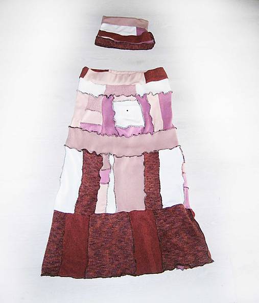 lel, malinovo vanilková sukňa patchwork 