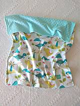 Detský textil - Detská deka do postieľky (Dinosaury + Tiffany minky) - 10366334_