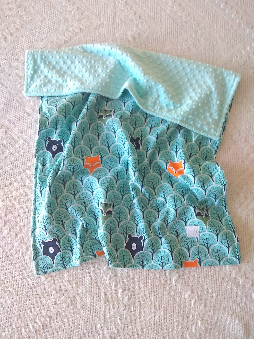 Detská deka do postieľky (Lesné zvieratká + Tiffany minky)