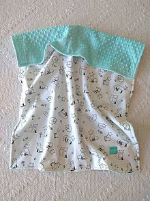 Detský textil - Detská deka do postieľky (Líštičky na bielej + Tiffany minky) - 10366330_