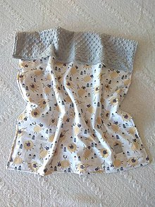 Detský textil - Detská deka do postieľky (Ovečky horčicové + silver minky) - 10366338_