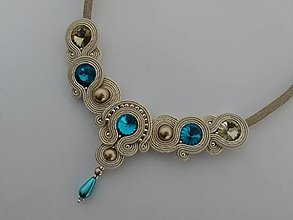 Náhrdelníky - Šujtášový náhrdelník  (Tyrkysová) - 10365176_