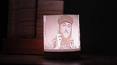 Svietidlá - 3D foto lampa  (lampa so šedým kruhom) - 10363515_