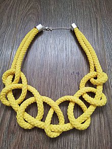 Náhrdelníky - Viazaný náhrdelník - II.  (Žltá) - 10362661_