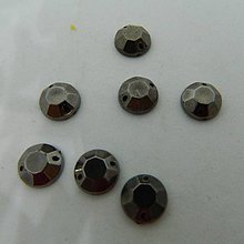 Iný materiál - Našívacie kamienky kruhové kovový vzhľad 9mm - 10365491_