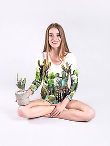 Topy, tričká, tielka - Cactus garden body - 10364970_