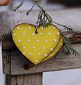 Náušnice - Heart dots // Yellow - 10362718_