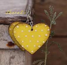 Náušnice - Heart dots // Yellow - 10362719_