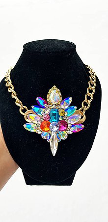 Náhrdelníky - Farebný dúhový náhrdelník - 10370271_