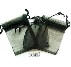 Obalový materiál - Organzové vrecko, 7x9 cm (čierna) - 10367680_