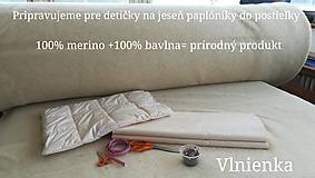 Úžitkový textil - Detská PRIKRÝVKA a VANKÚŠ 100% Ovčie rúno MERINO v sýpkovine - 10366399_