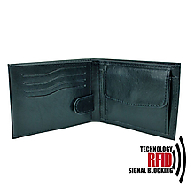 Pánske tašky - Ochranná pánska kožená peňaženka v čiernej farbe - 10369058_