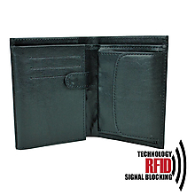 Pánske tašky - Ochranná pánska kožená peňaženka v čiernej farbe - 10369109_