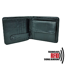 Pánske tašky - Ochranná pánska kožená peňaženka v čiernej farbe - 10369182_