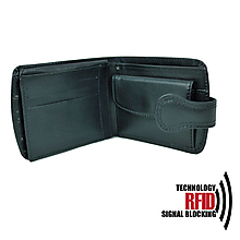 Peňaženky - Ochranná dámska kožená peňaženka v čiernej farbe - 10369202_