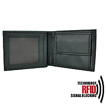 Pánske tašky - Ochranná pánska kožená peňaženka v čiernej farbe - 10369519_
