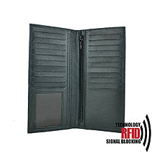 Pánske tašky - Ochranná unisex kožená peňaženka - dokladovka v čiernej farbe - 10369593_