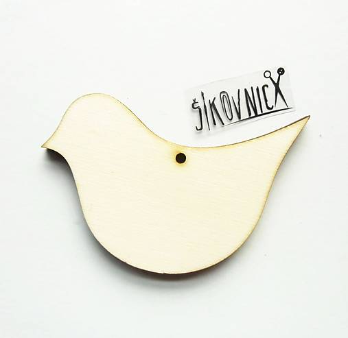 Výrez z preglejky - vtáčik, 8 cm