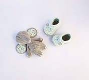 Detské topánky - Papučky so sivým gombíkom (svetlo-žltá) - 10372849_