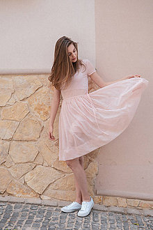 Šaty - Šaty s riasenou sukňou ružové ROSE COLLECTION ( pôvodná cena 69 € ) - 10374562_