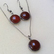 Sady šperkov - sada šperkov s červeným achátom - 10377410_