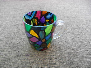Nádoby - maľovaný sklenený pohár - 10375566_