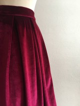 Sukne - zamatová sukňa bordová - 10380742_