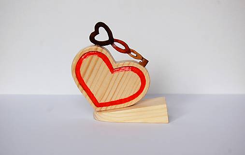 Dekorácia z dreva - Kľúč k tvojmu srdcu