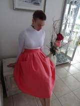 Sukne - ľanová sukňa - 10380780_