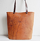 Kabelky - ALEX "Grass2" kožená kabelka s vypaľovaným obrázkom - 10381258_