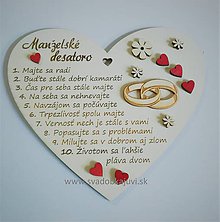 Darčeky pre svadobčanov - Srdce desatoro do manželstva (S ozdôbkami) - 10383749_