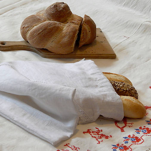 Ľanové vrecko na chlieb / pečivo (n.2)