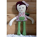 Hračky - Látková bábika (Anička zelená bez sukienky) - 10383390_
