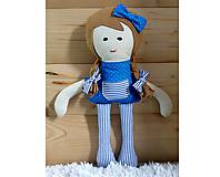 Hračky - Látková bábika (Helenka Modrá so sukienkou (farba sukienky podľa vlastného výberu z dostupného vzorkovníka)) - 10383467_