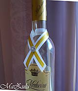 Svadobné pierka - stuhy na svadobné fľaše - 10389540_