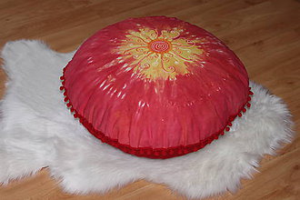 Úžitkový textil - Ručne maľovaný batikovaný meditačný vankúš - 10390530_
