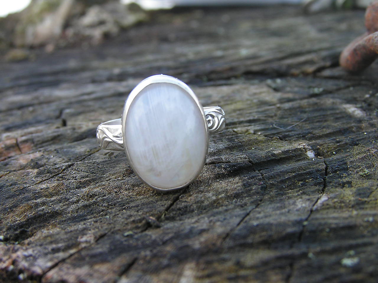 Strieborny prsteň Ag925 Mesačný kameň
