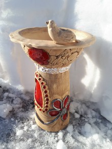 Dekorácie - Veľké keramické napájadlo pre vtáčence,alebo kvetináč na kvietky. - 10391005_
