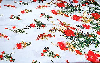 Textil - Šatovka s kvetami - (10cm) - 10389198_