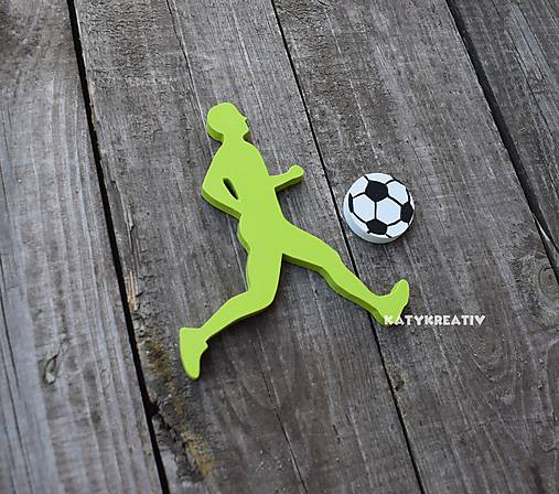 Dekorácie - silueta futbalistu + lopta - 10394132_