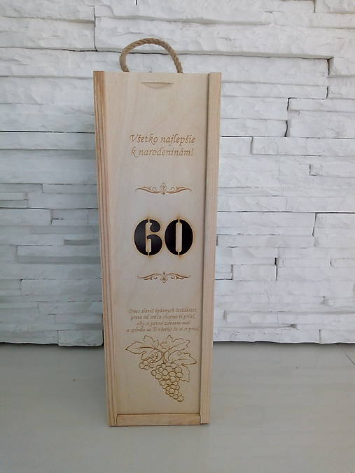 Gravirovana krabica na víno k 60