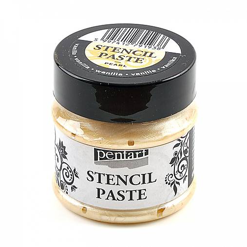 Farby-laky - Šablónovacia pasta, perleťová, vanilková- 50ml - 10396289_