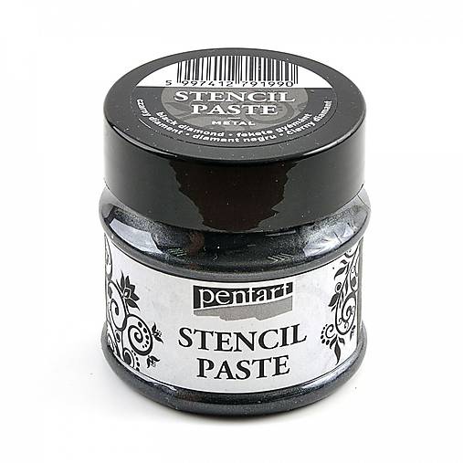 Farby-laky - Šablónovacia pasta, perleťová, čierny diamant- 50ml - 10396664_