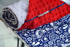 Detský textil - Minky deka vtáčiky modré 100x75cm - 10396455_