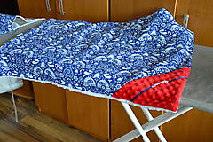 Detský textil - Minky deka vtáčiky modré 100x75cm - 10396482_